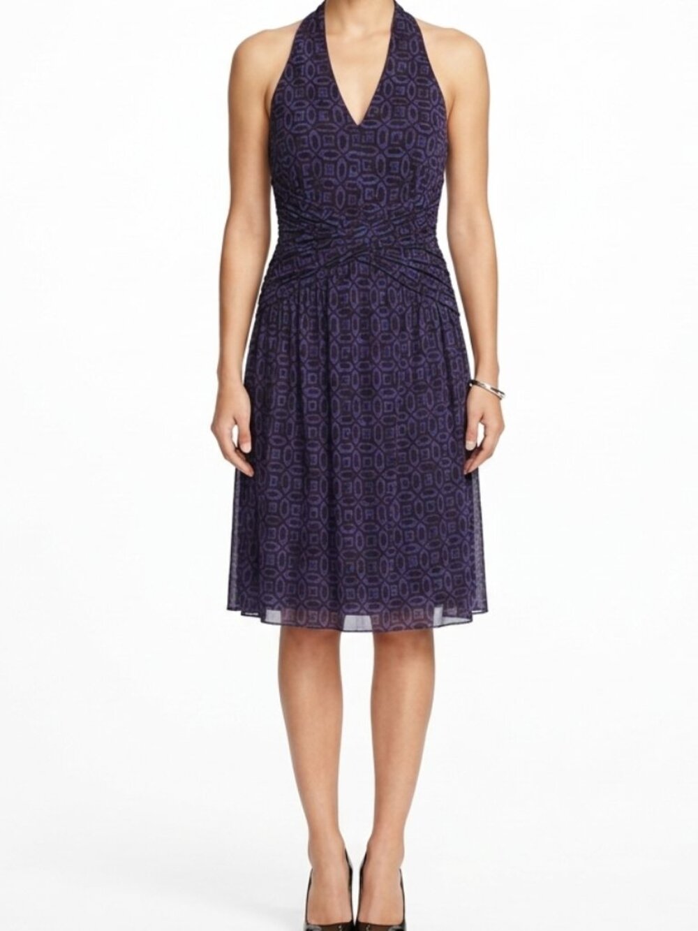 MICHAEL Michael Kors Lined Mesh Faux Halter Dress- Sz. Sm